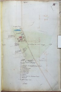Ms 255171 fol.88 Kartta Belchamp St. Paulin kylästä, 1576 kynä ja muste ja wc paperilla